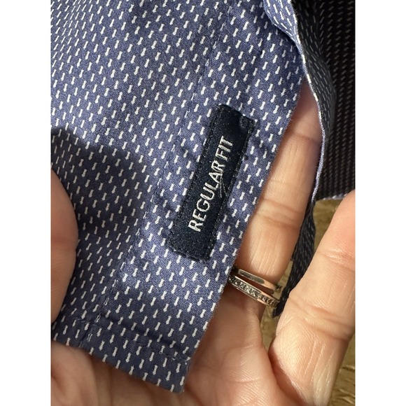 Armani Jeans Shirt Short Sleeve Button Down Size Mens Large Blue Collared CC10-5 - Picture 6 of 7